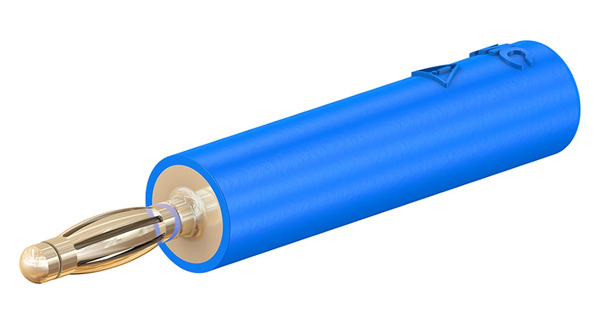 Staubli Prüfadapter Blau, Ø 2mm Messing vergoldet 10A 30 V ac, 60 V dc