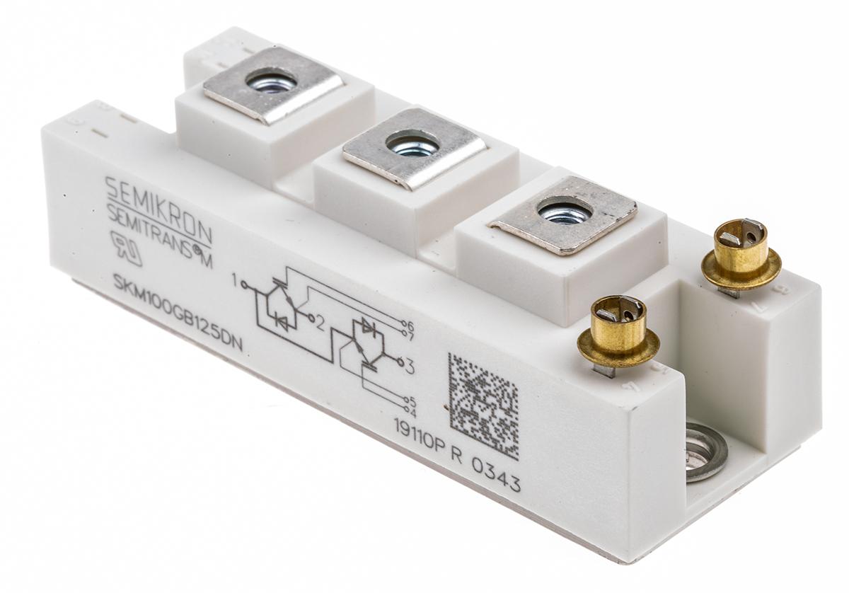 Produktfoto 1 von Semikron IGBT-Modul / 100 A ±20V max., 1200 V, 7-Pin SEMITRANS2 N-Kanal