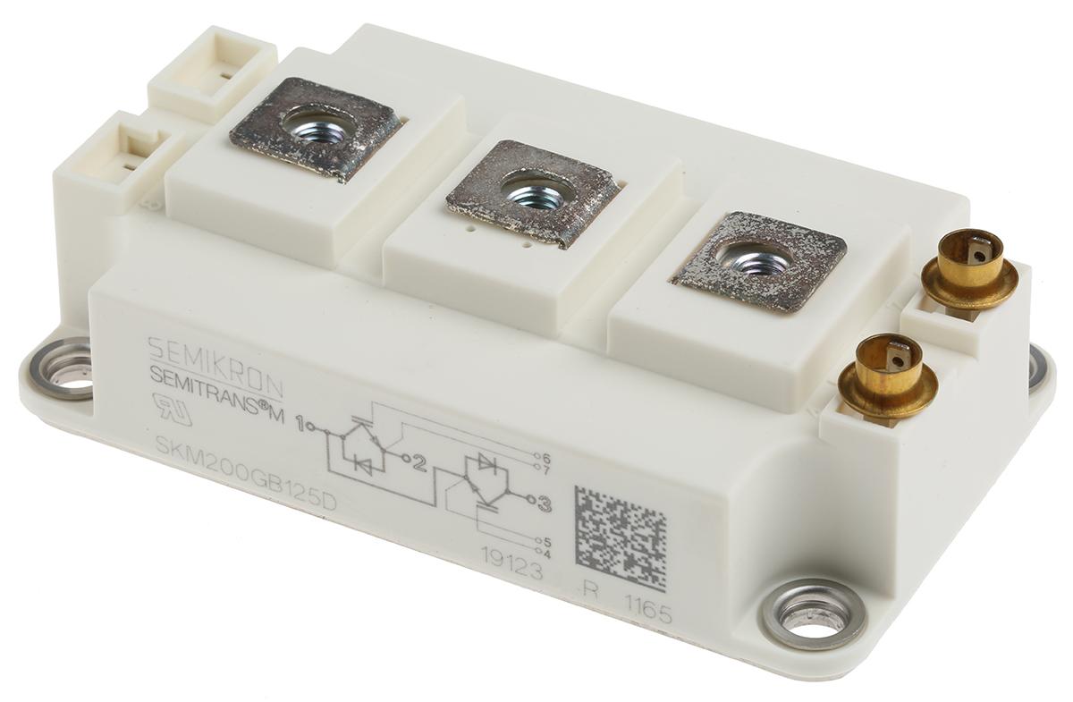 Produktfoto 1 von Semikron IGBT-Modul / 200 A ±20V max., 1200 V, 3-Pin SEMITRANS3 N-Kanal