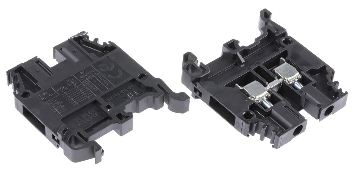 Produktfoto 1 von Entrelec SNA Reihenklemmenblock Einfach Schwarz, 4mm², 1 kV ac / 32A