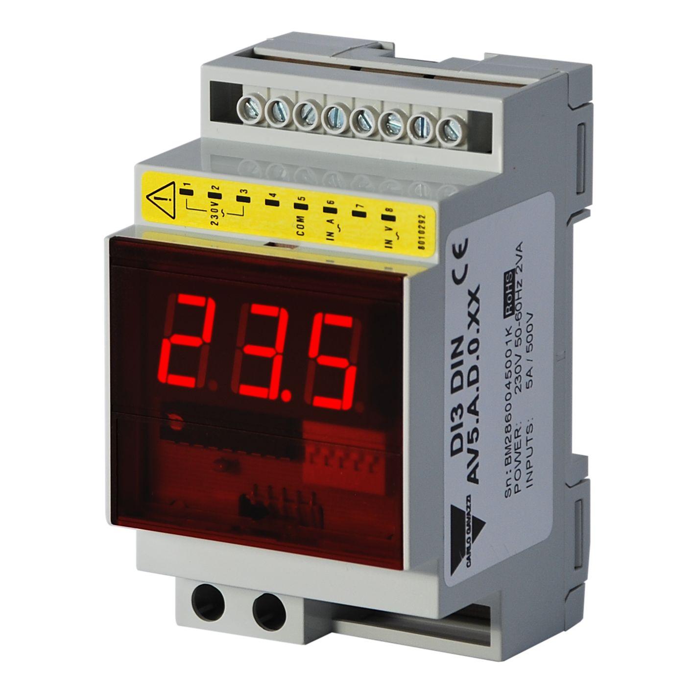 Produktfoto 1 von Carlo Gavazzi Einbaumessgerät LED 72mm x 72mm, 3-stellig