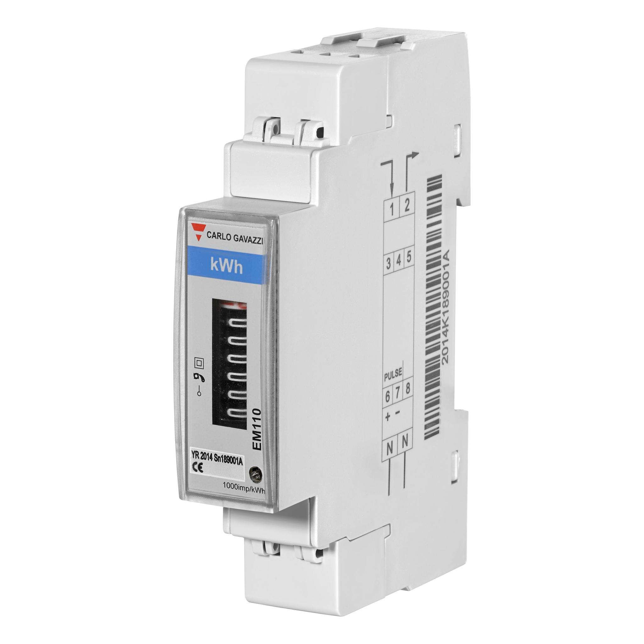 Produktfoto 1 von Carlo Gavazzi EM110 Energiemessgerät 90mm x 17.5mm, 7-stellig / 1-phasig