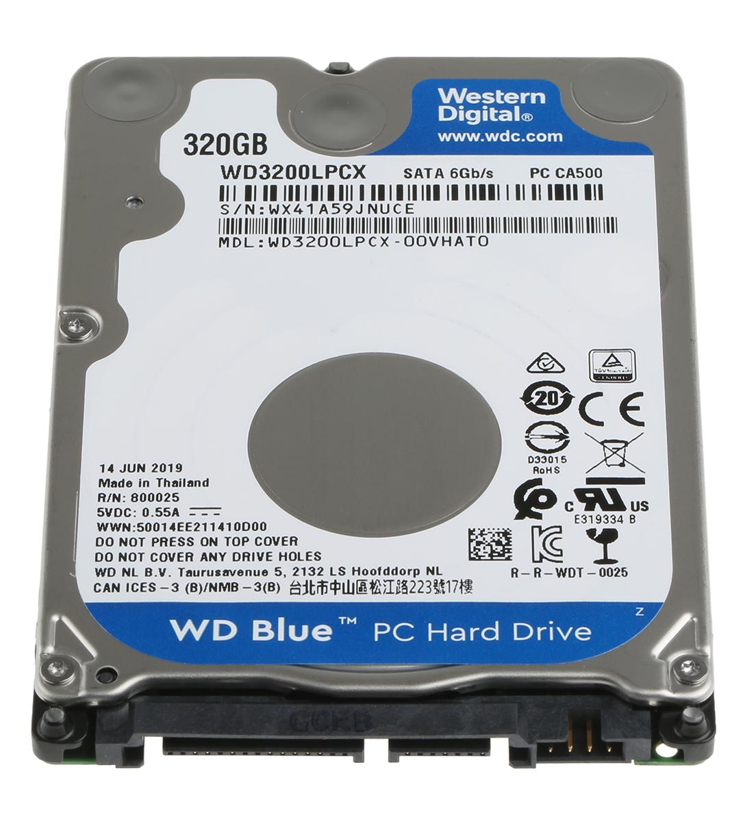 Produktfoto 1 von Western Digital Scorpio Blue Intern Laptop Festplatte SATA I, 320 GB, HDD