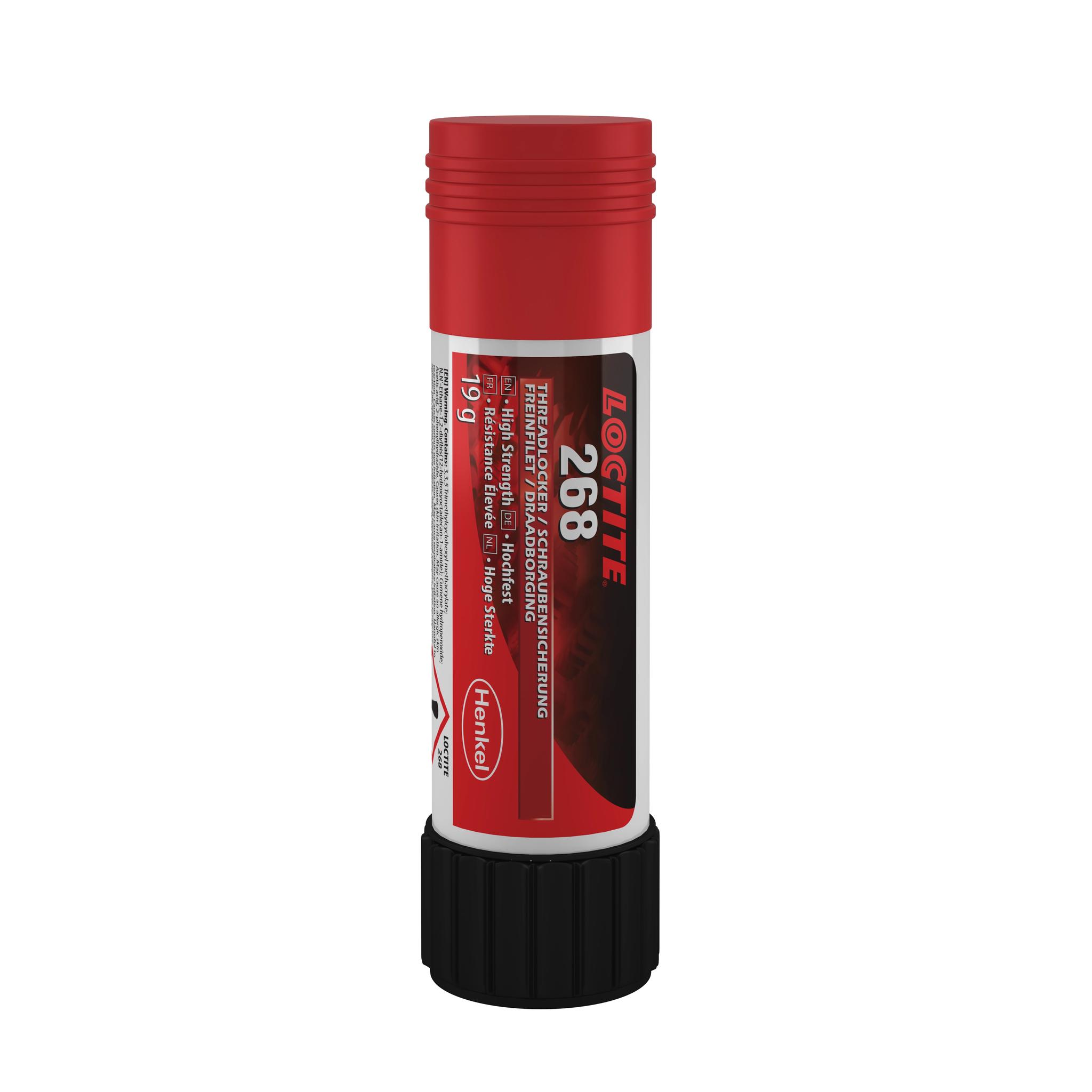 Produktfoto 1 von Loctite 268 Schraubensicherungsklebstoff Wachs Rot , Stick 19 g, Hochfest