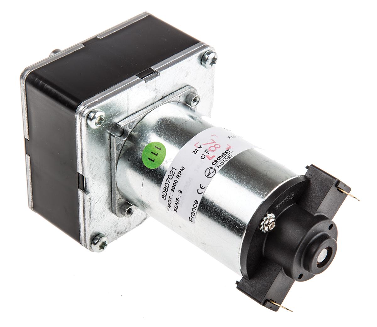 Produktfoto 1 von Crouzet Bürsten-Getriebemotor bis 5 Nm, 24 V dc / 15,6 W, Wellen-Ø 8mm, 65mm x 65mm