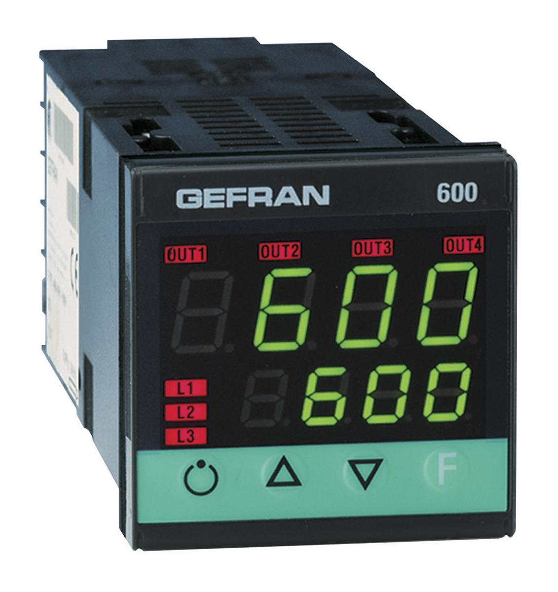 Produktfoto 1 von Gefran 600 PID Temperaturregler, 4 x Relais Ausgang, 100 V ac, 240 V ac, 48 x 48mm