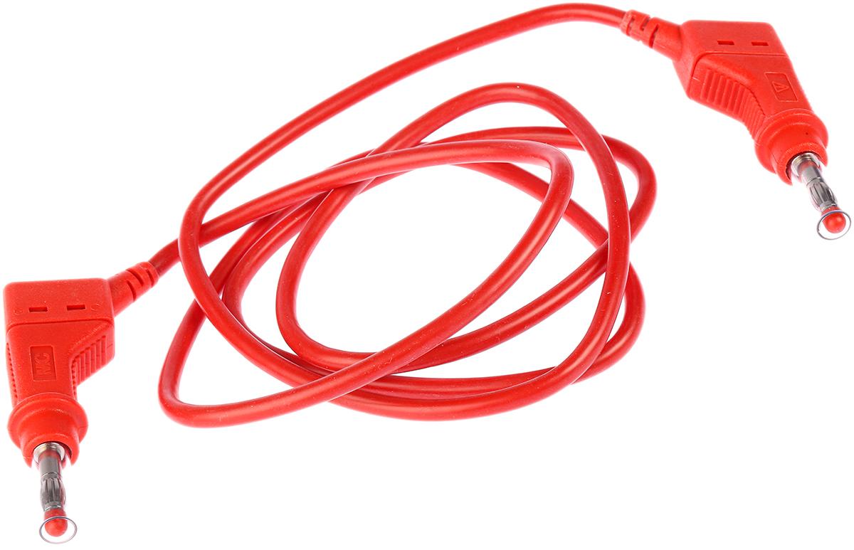 Produktfoto 1 von Staubli Messleitung 4mm Stecker / Stecker, Rot Silikon-isoliert 1m, 600V / 32A CAT II 600V