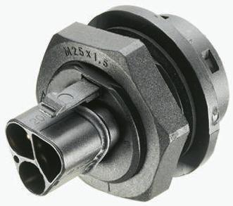 Wieland Stecker RST20i3 Leuchtensteckverbinder, Rundsteckverbinder, Kontakte: 3, Kabelmontage, 20A, Schwarz, 0,5 2,5 mm²