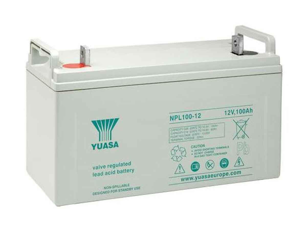 Produktfoto 1 von Yuasa YUASA NPL Abgedichteter Bleiakku, 12V / 100Ah, Einsatz BM10-Anschluss, 407 x 172 x 240mm