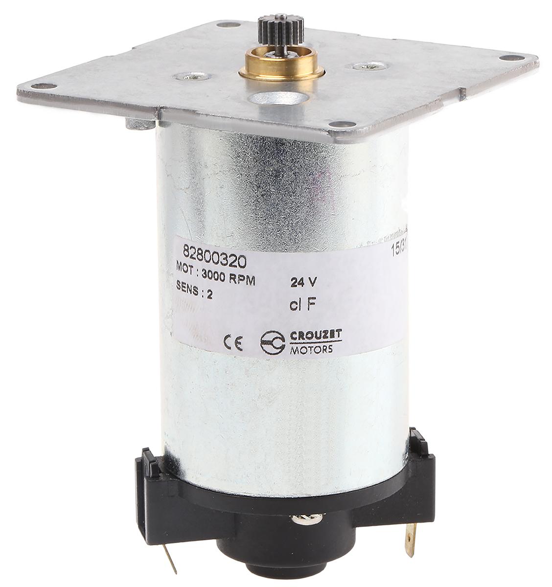 Produktfoto 1 von Crouzet Bürsten-Getriebemotor bis 30 Ncm, 24 V dc / 22 W, , Wellen-Ø 8mm, 65mm x 65mm