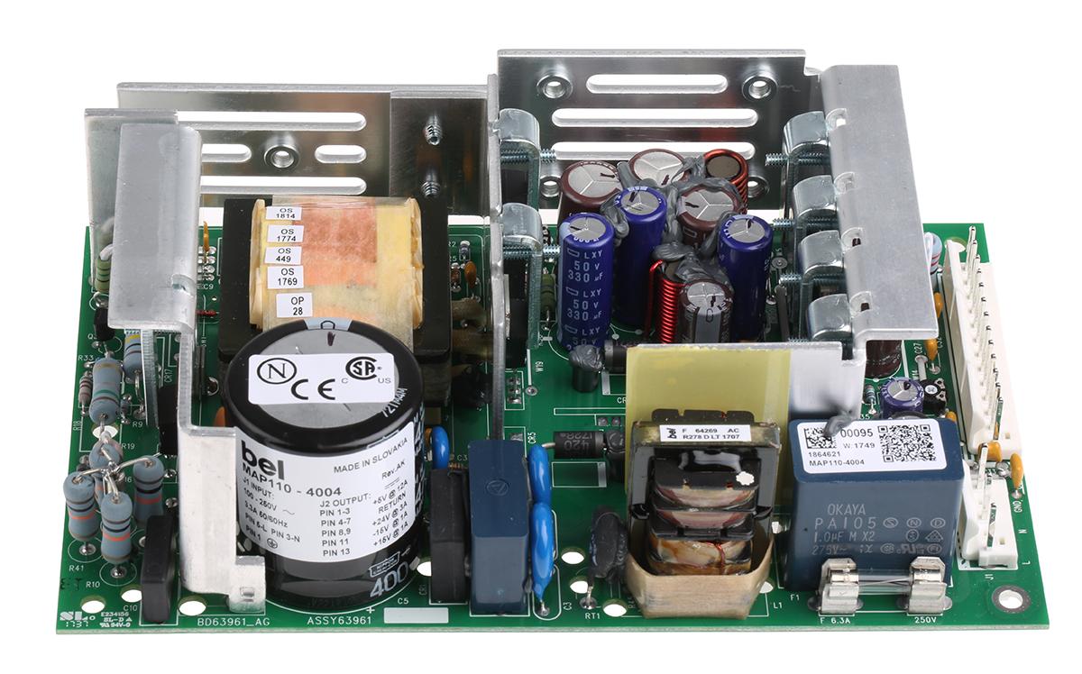 Produktfoto 1 von BEL POWER SOLUTIONS INC Schaltnetzteil, AUS 5 V dc, ±15 V dc, ±24 V dc / 1 A, 3 A, 12 A 4-Kanal 80W, EIN 85 →