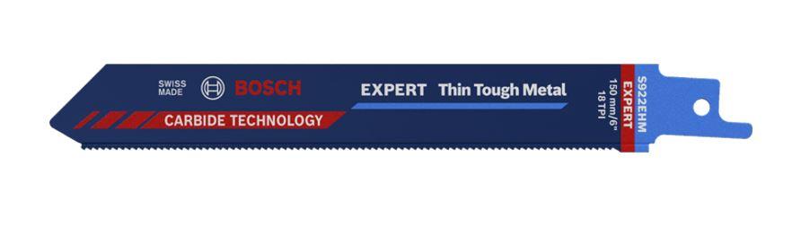 Produktfoto 1 von Bosch Hartmetall Säbelsägeblatt, Schnittlänge 100mm / 18 TPI für Stahlrohre, Stahlbleche