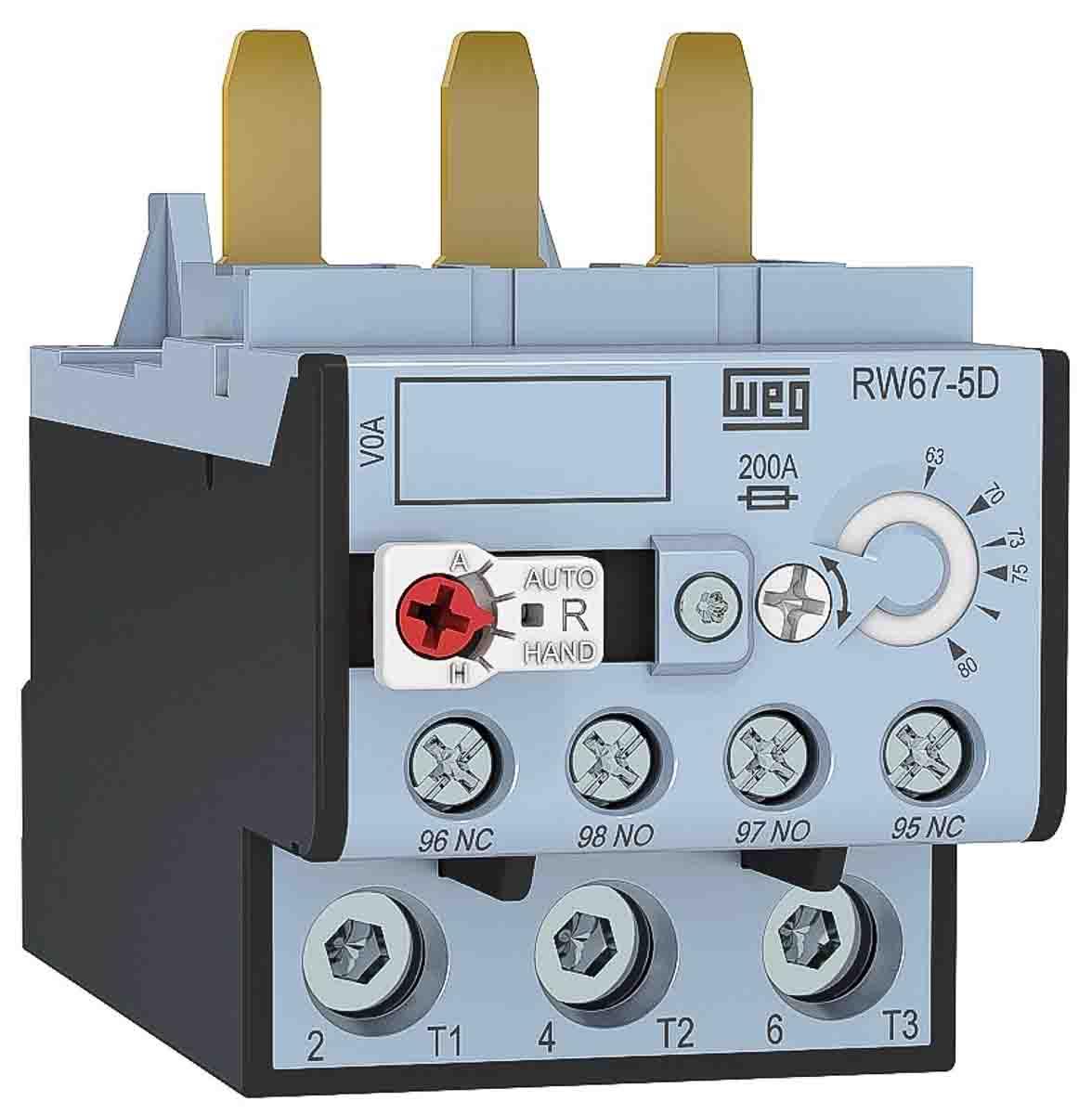 Produktfoto 1 von WEG RW Thermisches Überlastrelais 16,5 kW, 3 1 Schließer, 1 Öffner, 690 V ac / 40 A