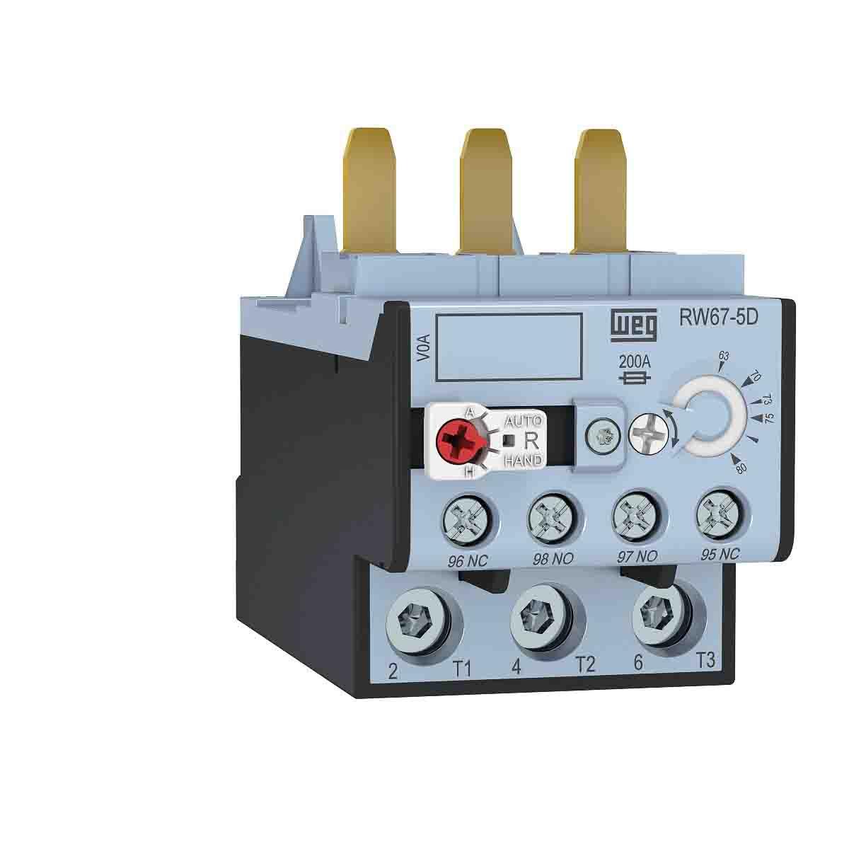 Produktfoto 1 von WEG RW Thermisches Überlastrelais 16,5 kW, 3 1 Schließer, 1 Öffner, 690 V ac / 57 A