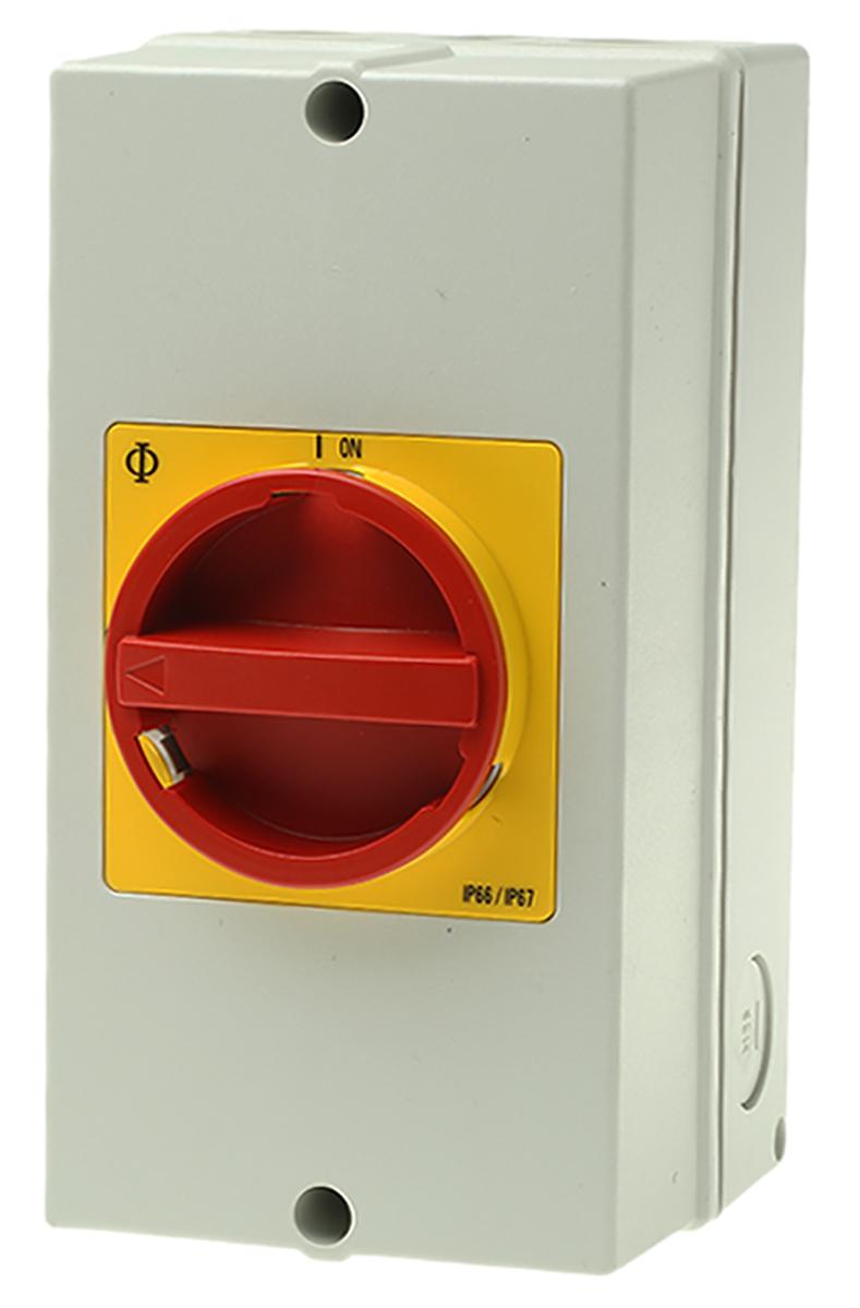 Kraus & Naimer Trennschalter 4P-polig 63A Rot/Gelb IP66, IP67 22kW 690V ac 3-phasig