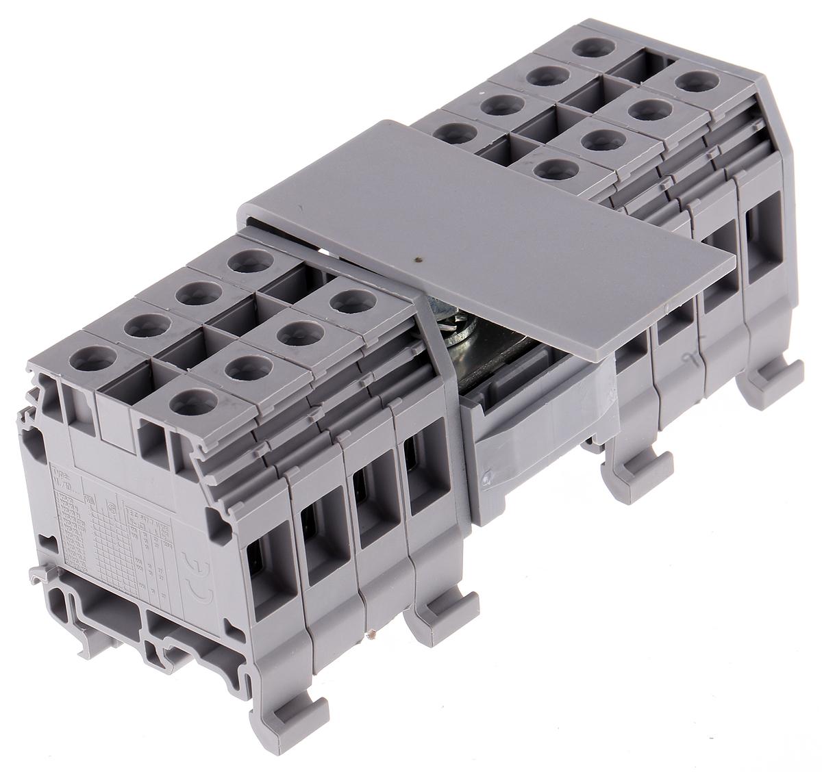 Produktfoto 1 von Entrelec Klemme Verteilerblock 2-polig , 6 AWG, 200A / 800 V, 10-70 inputmm²