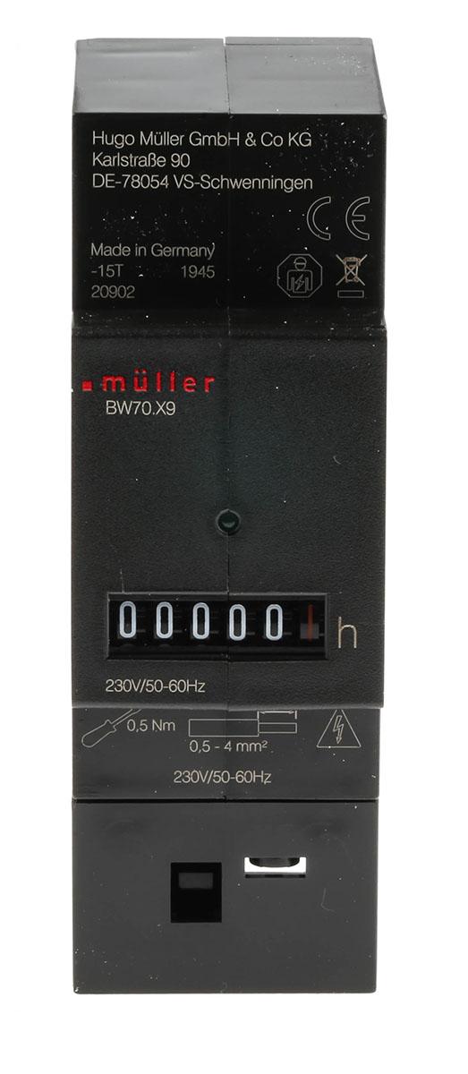 Müller BW70 Zähler 5-stellig, Stunden, 230 Vac, 0 → 99999