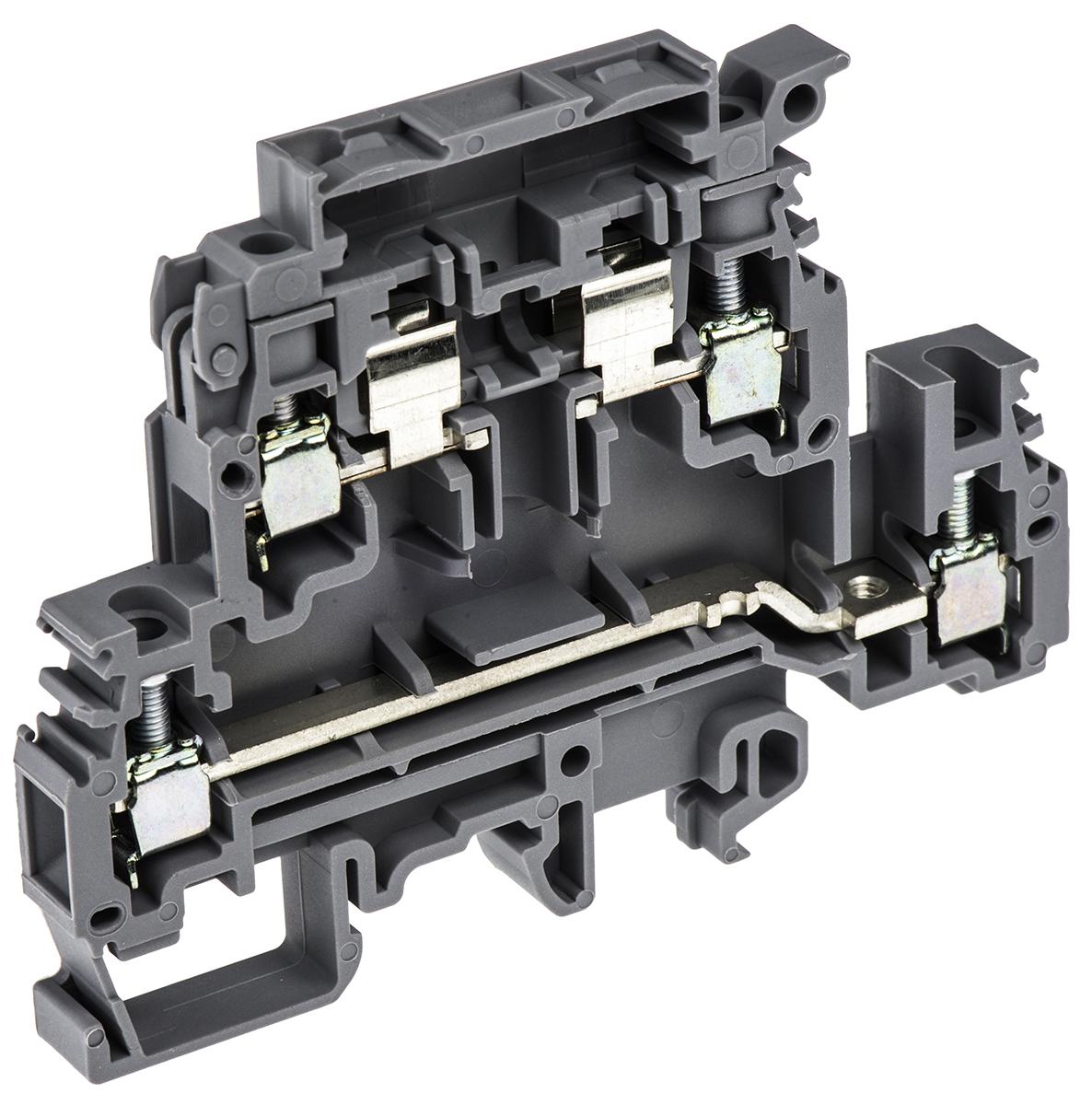 Entrelec M Reihenklemme mit Sicherungshalter Zweifach Grau, 4mm², 630 V / 6.3/10A, Schraubanschluss