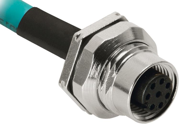 Produktfoto 1 von Turck FKFD Ethernetkabel Cat.5e, 500mm, Blau Patchkabel, A M12 Buchse, B RJ45, Aussen ø 6.3mm, TPE