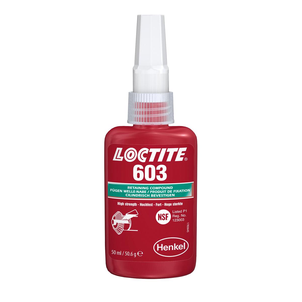 Produktfoto 1 von Loctite 603 Fügeklebstoff hochfest Flüssig Grün, Flasche 50 ml, –55 → +150 °C