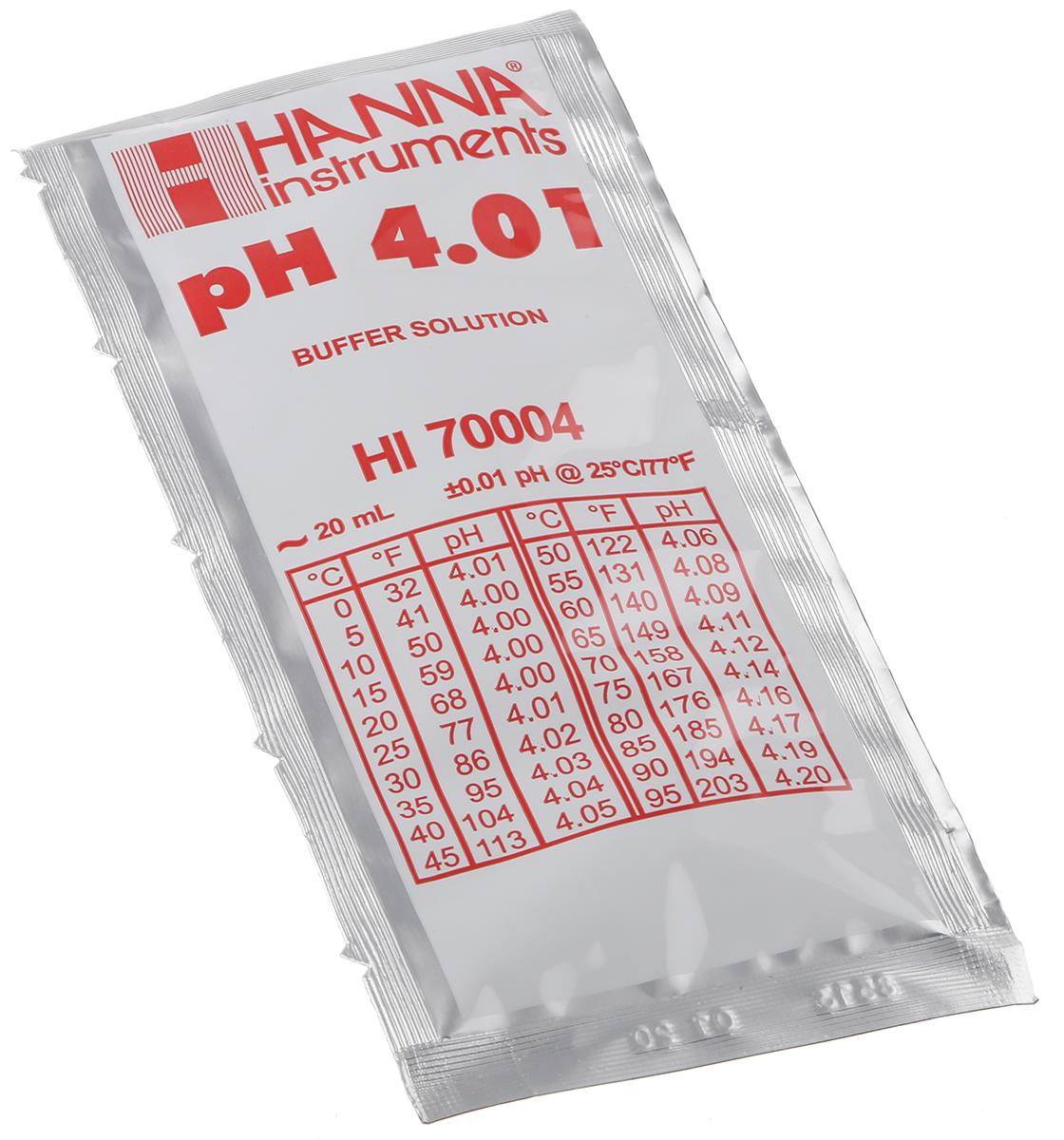 Produktfoto 1 von Hanna Instruments HI70004C pH ph-Pufferlösung, 4.01, 20ml Beutel