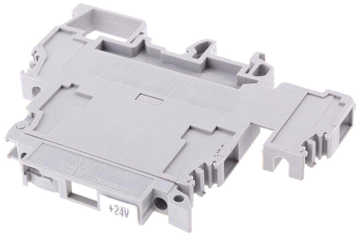 Produktfoto 1 von Entrelec M Reihenklemme mit Sicherungshalter Zweifach Grau, 4mm², 500 V / 6.3A, Schraubanschluss