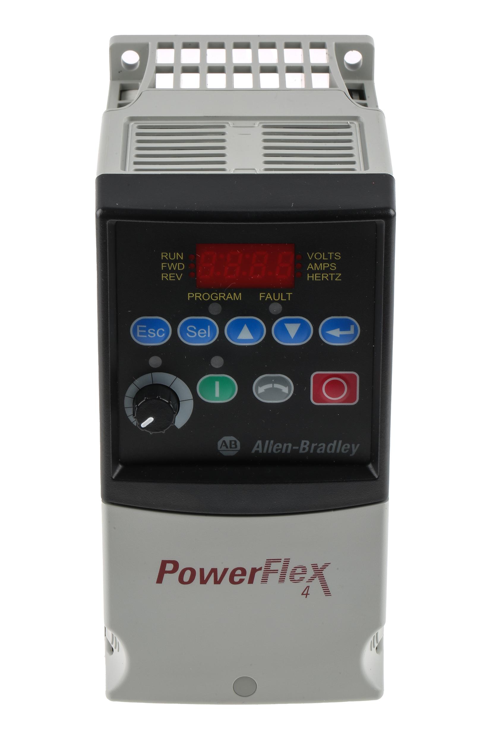 Produktfoto 1 von Allen Bradley PowerFlex 4, 1-Phasen Frequenzumrichter 0,4 kW, 230 V ac / 2,3 A 240Hz für Wechselstrommotoren