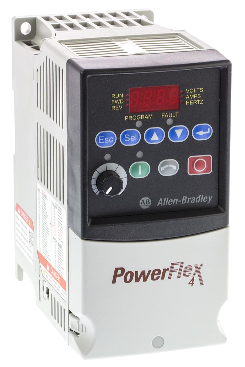 Produktfoto 1 von Allen Bradley PowerFlex 4, 1-Phasen Frequenzumrichter 0,75 kW, 230 V ac / 4,5 A 240Hz