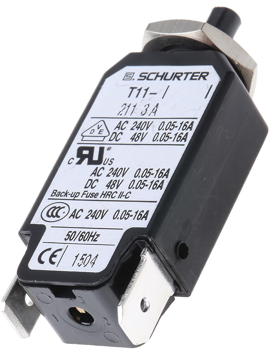 Produktfoto 1 von Schurter T11 Thermischer Überlastschalter / Thermischer Geräteschutzschalter, 1-polig, 3A, 240V ac, Thermisch