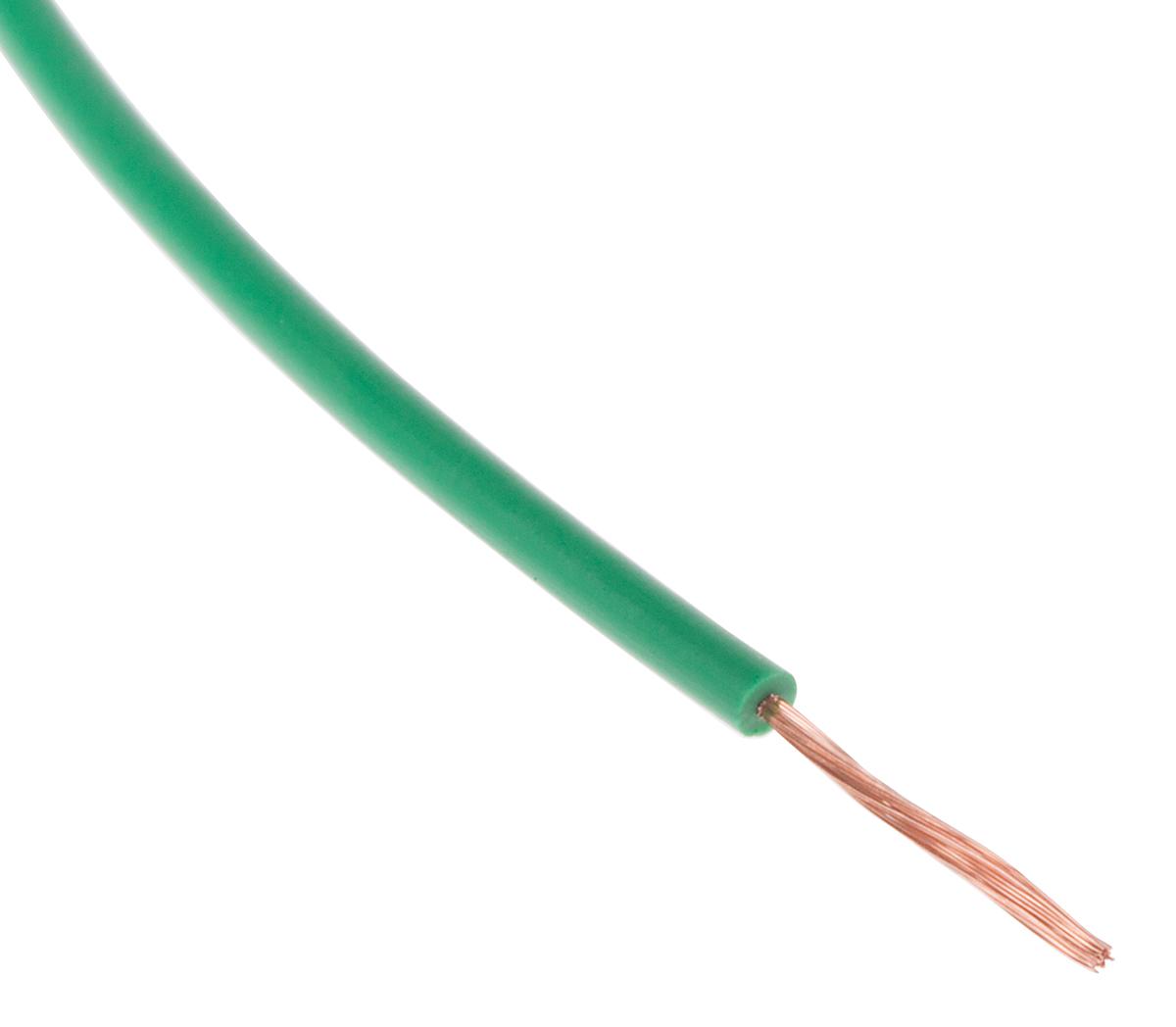 Produktfoto 1 von Staubli Einzeladerleitung 0.15 mm², 26 AWG 100m Grün PVC isoliert Ø 1.5mm 39/0,07 mm Litzen