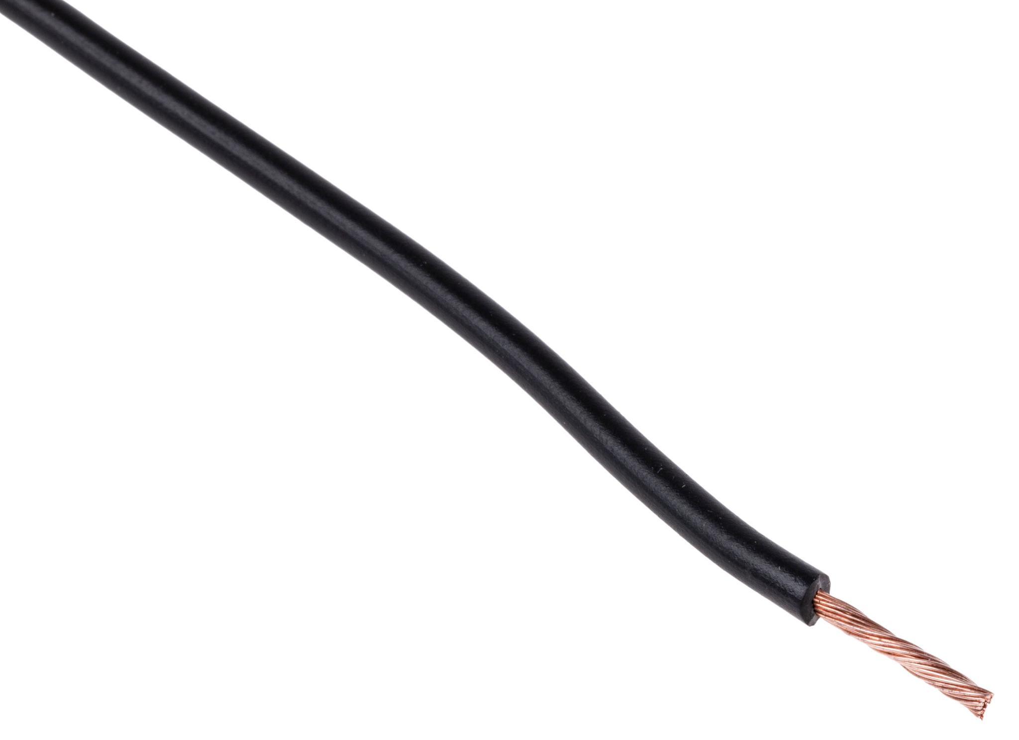 Produktfoto 1 von Staubli Einzeladerleitung 0,25 mm², 23 AWG 100m Schwarz PVC isoliert Ø 1.7mm 66/0,07 mm Litzen