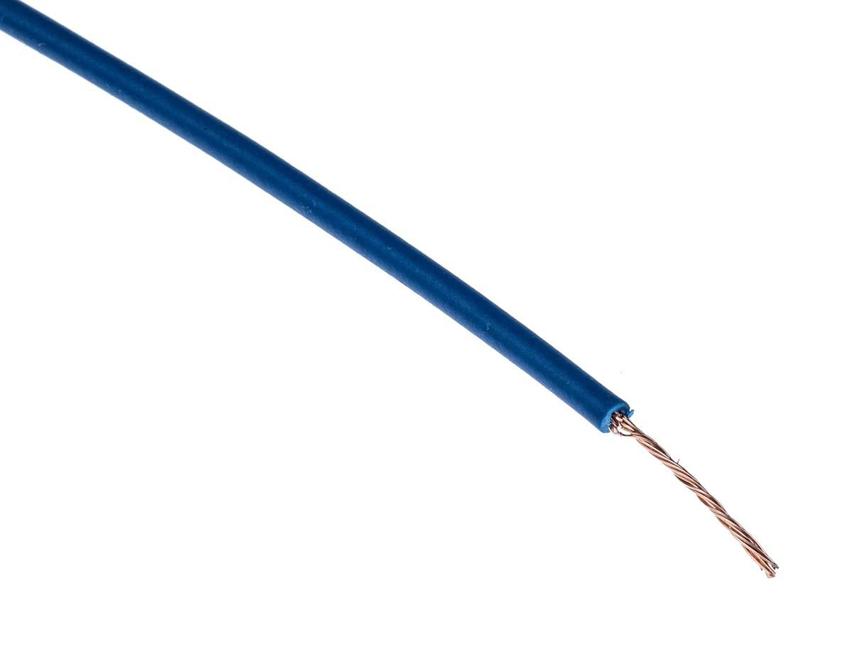 Produktfoto 1 von Staubli Einzeladerleitung 0,25 mm², 23 AWG 100m Blau PVC isoliert Ø 1.7mm 66/0,07 mm Litzen