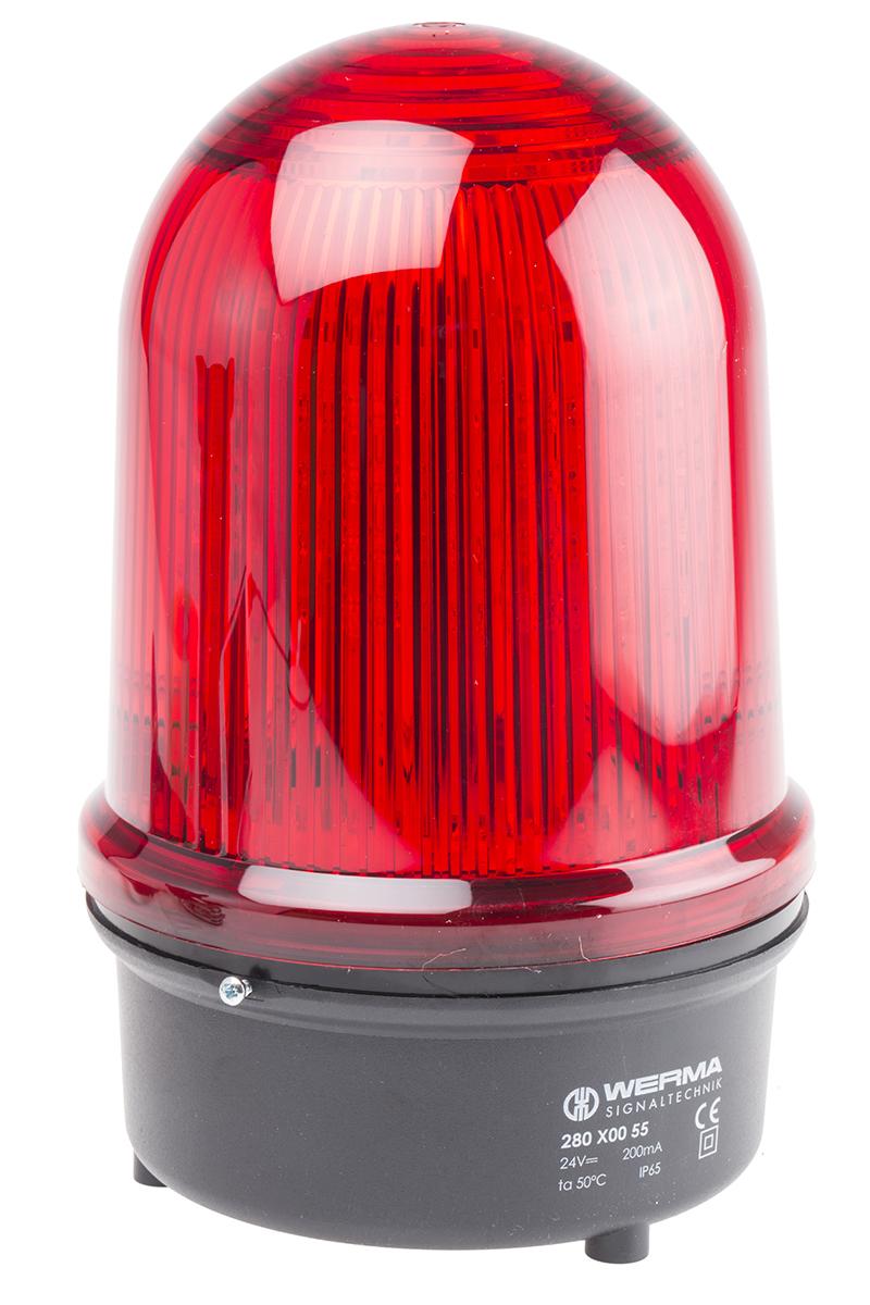 Produktfoto 1 von Werma BM 280, LED Dauer Signalleuchte Rot, 12 → 50 V dc, Ø 142mm x 218mm