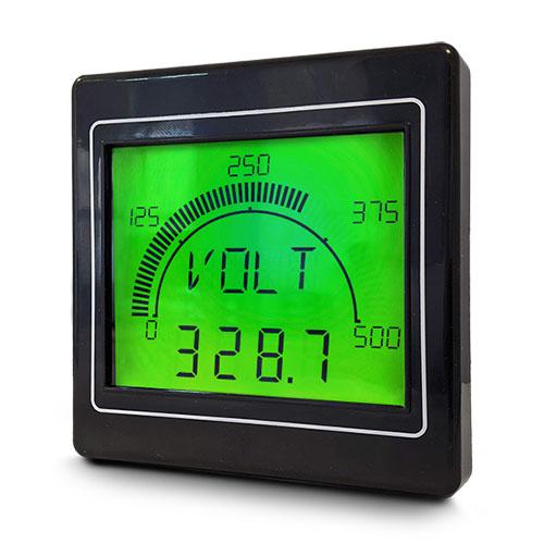 Trumeter LCD Einbaumessgerät für Ampere, Frequenz oder Leistung, Spannung H 68mm B 68mm 4-Stellen T. 45mm