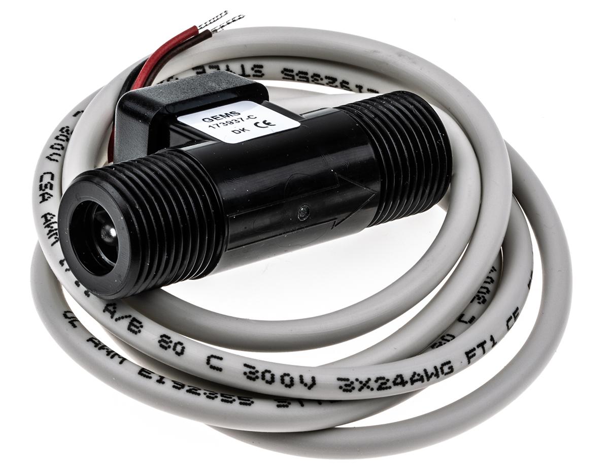 Produktfoto 1 von Gems Sensors FT-110 Flüssigkeit Durchflusssensor 5 → 24 Vdc 1 l/min. → 10 l/min. Typ Rotor