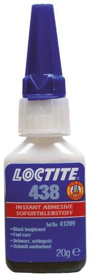 Produktfoto 1 von Loctite 438 Sekundenkleber Cyanacrylat Flüssig Schwarz, Flasche 20 g