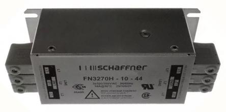 Produktfoto 1 von Schaffner FN3270 Entstörfilter, 520 V ac, 10A, Gehäusemontage 2.4W, Flachstecker, 3-phasig 26,4 mA / 60Hz Single Stage