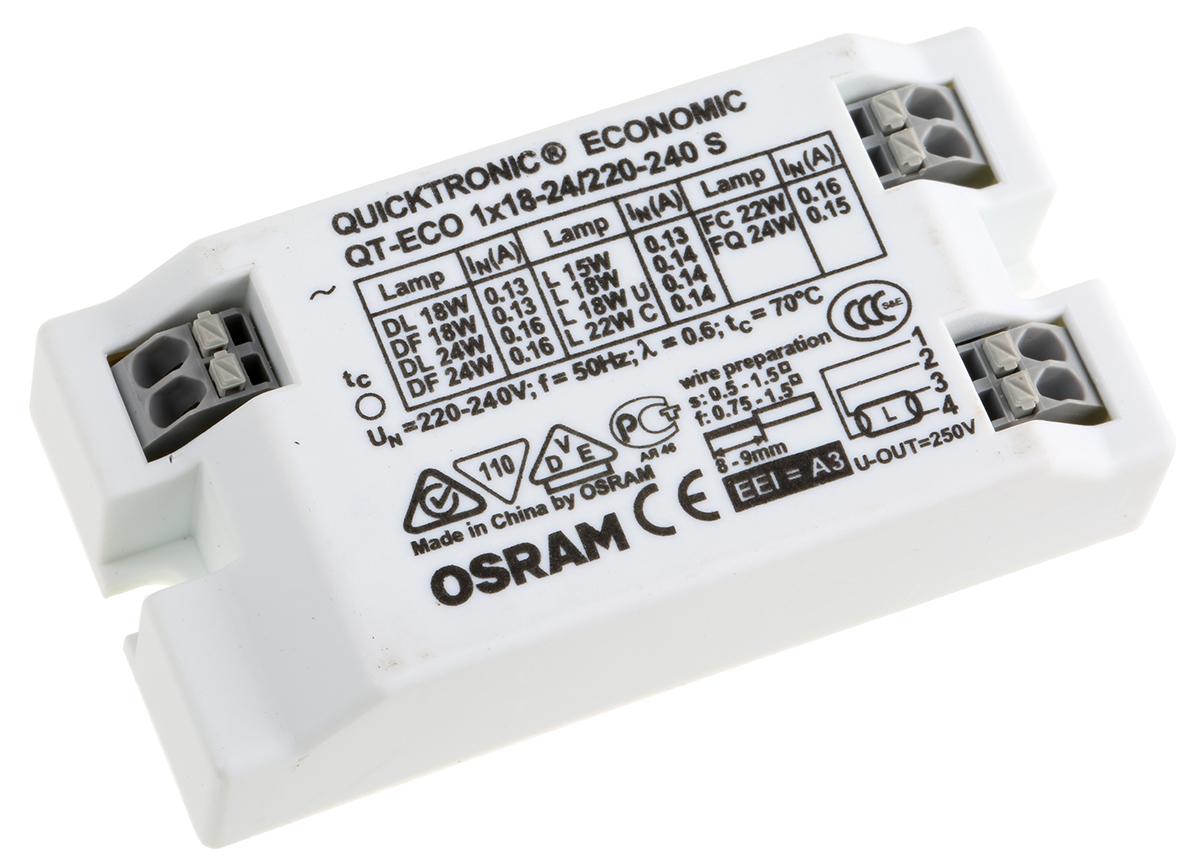 Produktfoto 1 von Osram Vorschaltgerät Elektronisch 18 W, 24 W, 15 W (HF), 20 W (HF) / 220 → 240 V Kompakt-Leuchtstofflampen