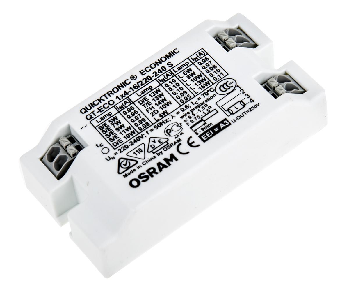 Produktfoto 1 von Osram Vorschaltgerät Elektronisch 5 W, 7 W, 9 W, 5,5 W (HF), 7 W (HF), 8 W (HF) / 220 → 240 V Kompakt-Leuchtstofflampen