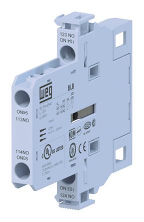 WEG BLB Hilfskontaktblock 2-polig, 2 Öffner Seitliche Montage mit Schraubanschluss Anschluss 10 A, 690 V ac