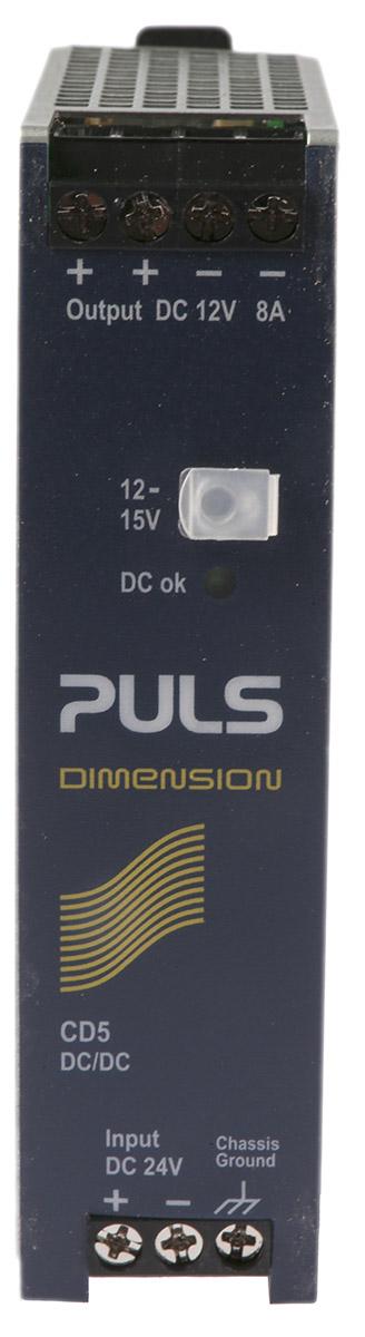 Produktfoto 1 von PULS DIMENSION-CD DC/DC-Wandler 96W 24 V dc IN, 12V dc OUT / 8A 500V dc isoliert