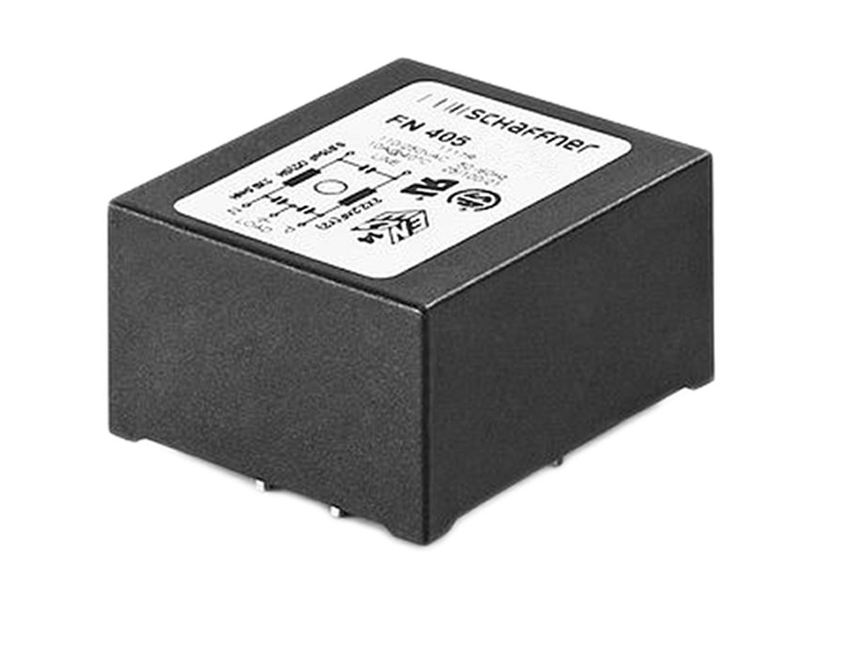 Produktfoto 1 von Schaffner FN405 Entstörfilter, 250 V ac, 1A, Pin 0,373 mA / 400Hz Single Stage Zustände