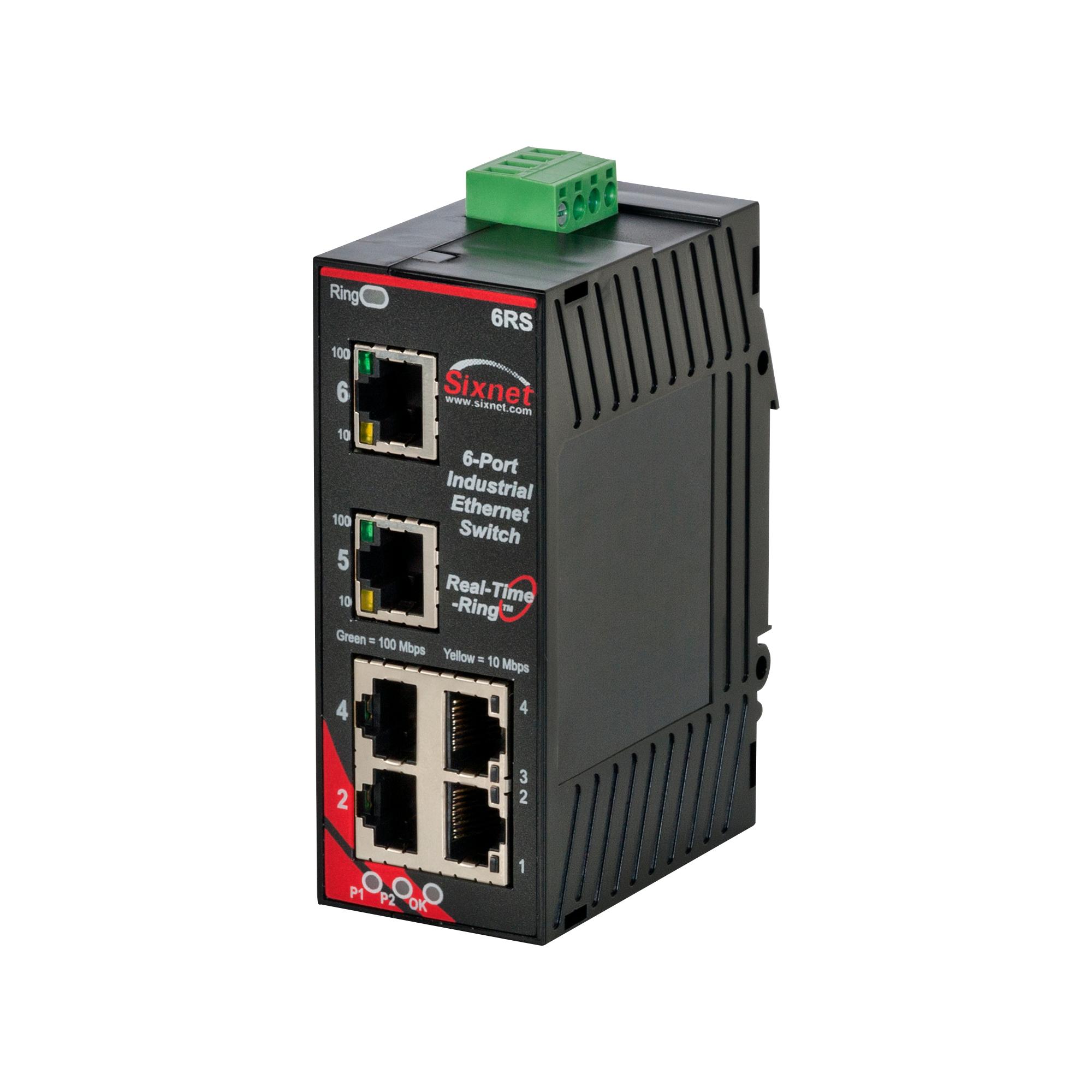 Produktfoto 1 von Red Lion Ethernet-Switch, 6 x RJ45 für DIN-Schienen, 10 → 30V dc