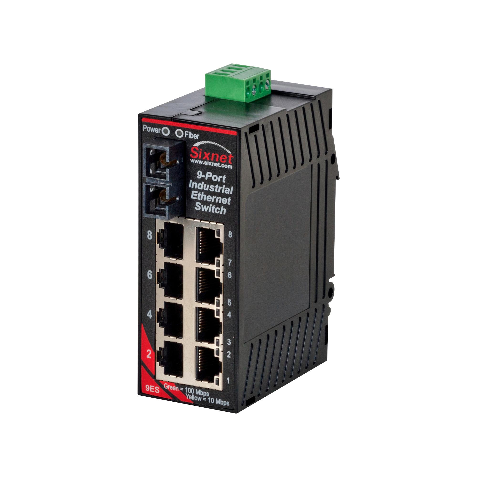 Produktfoto 1 von Red Lion SL-9ES Ethernet-Switch, 8 x RJ45, bis 4000m für DIN-Schienen, 10 → 30V dc