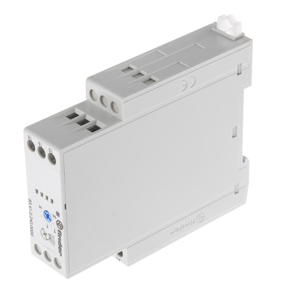 Finder 83 Series Zeitrelais, DIN-Schienen, 0.05-10 s, 0.05-10 h, 0.05-10 min, 0.05-10Tage, 24 → 240V ac/dc, 1