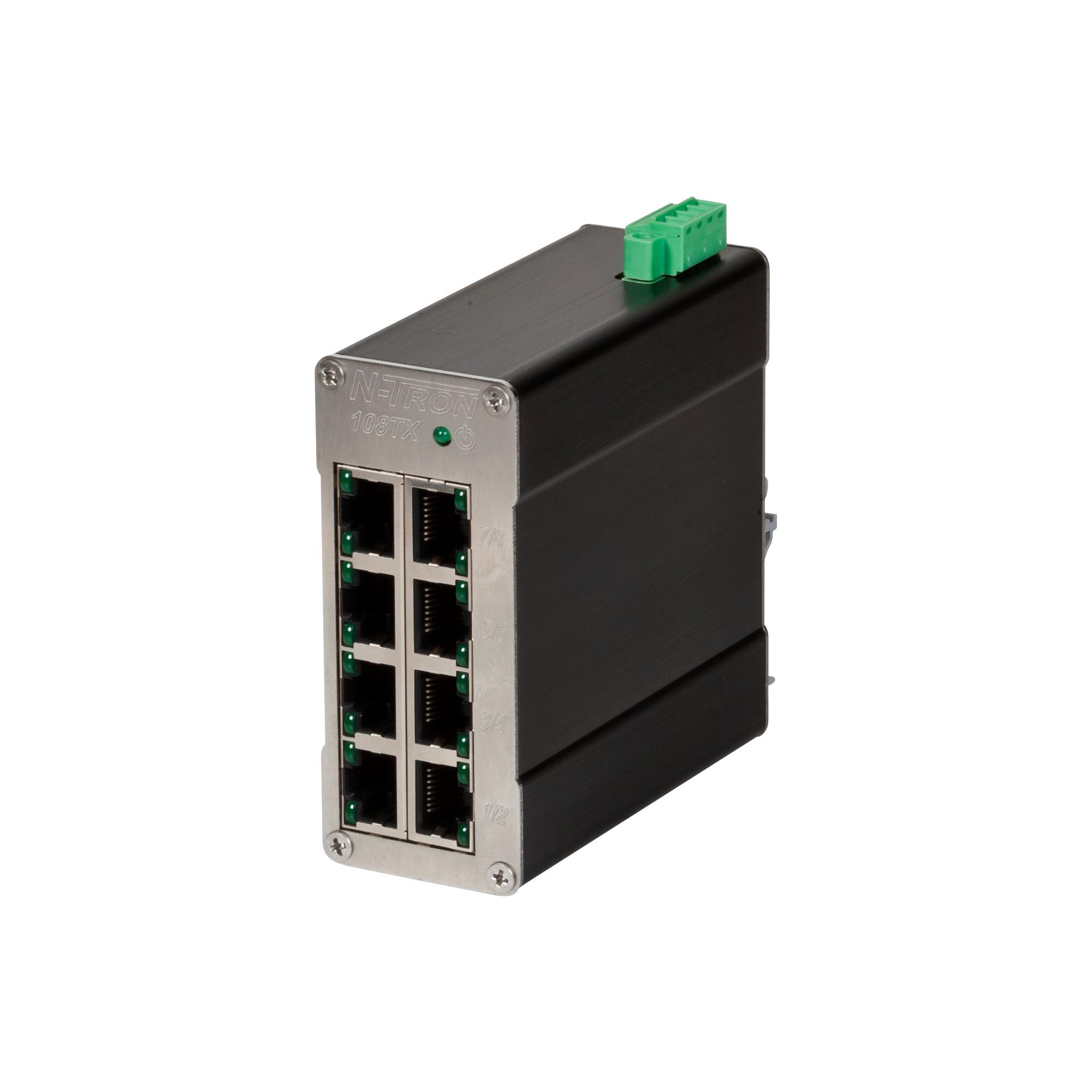 Produktfoto 1 von Red Lion 108TX Ethernet-Switch, 8 x RJ45 für DIN-Schienen, 10 → 30V dc