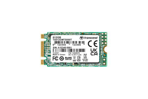 Transcend MTS560T, M.2 Intern SSD-Laufwerk SATA III Industrieausführung, 512 GB, SSD