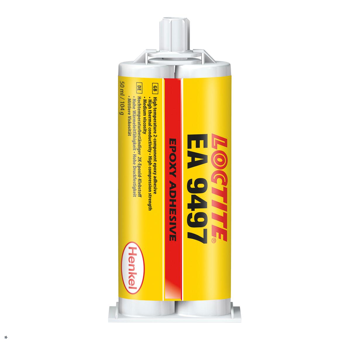 Loctite HYSOL 9497 Epoxid-Klebstoff Grau für Metall, Doppelkartusche 50 ml