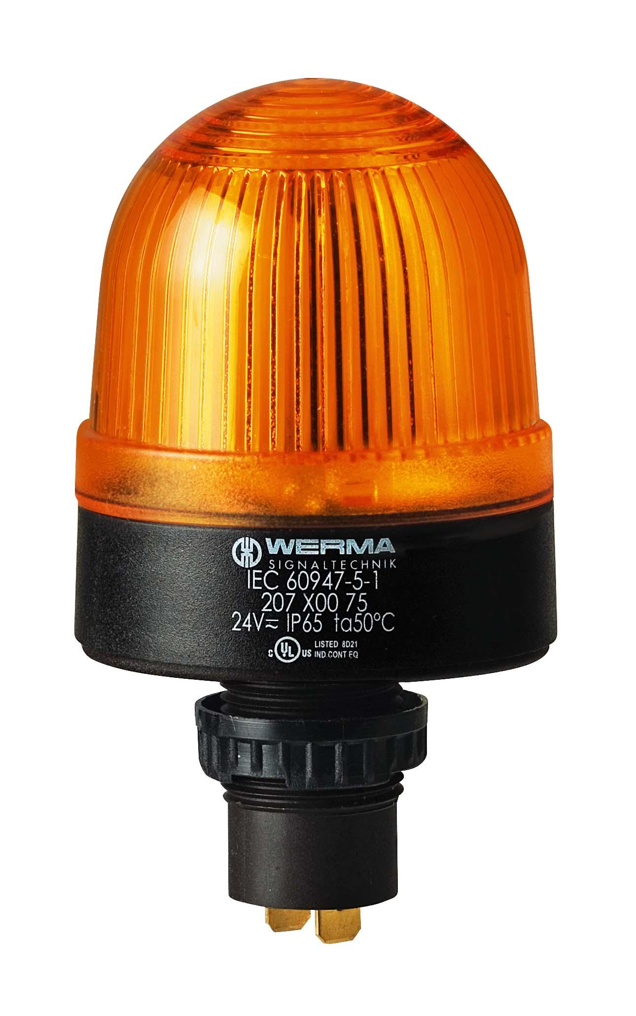 Produktfoto 1 von Werma 208, Xenon Blitz Signalleuchte Gelb, 115 V