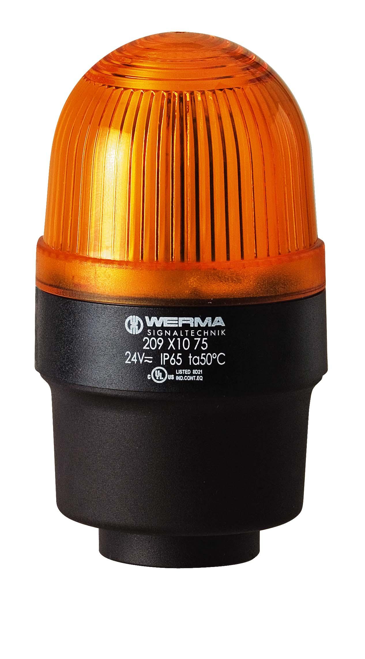 Produktfoto 1 von Werma 209, Xenon Blitz Signalleuchte Gelb, 24 V